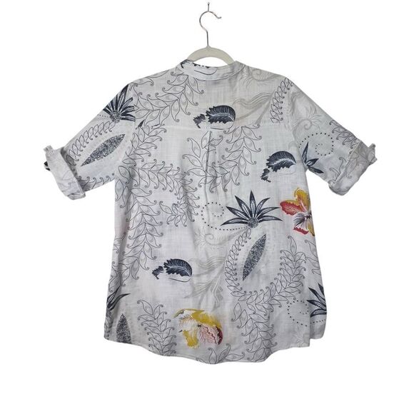 Charlie B made in Italy gauze cotton tunic top p/s Roll Up Sleeve Blouse - Picture 11 of 16